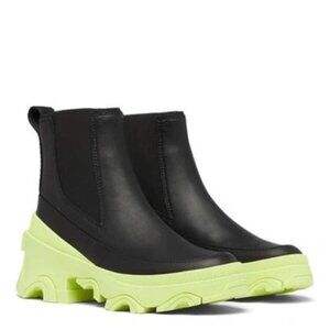 Sorel Brex Chelsea Boots Leather Ankle Booties Black Tippet Size 9.5 NEW